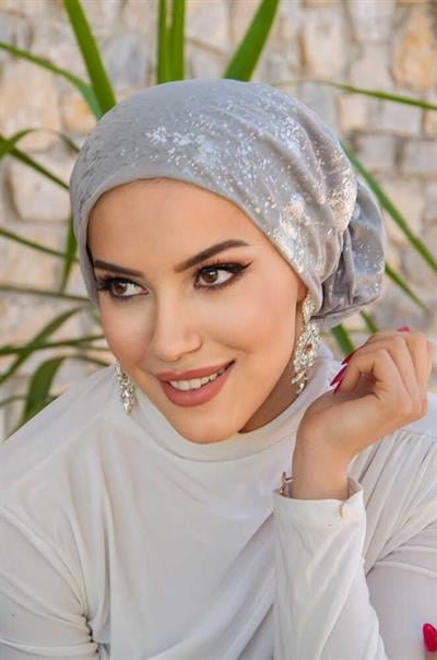 Gümüş Varaklı Çağla Hazır Türban
