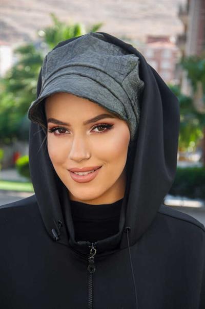 Haki Deri Şapka Bone