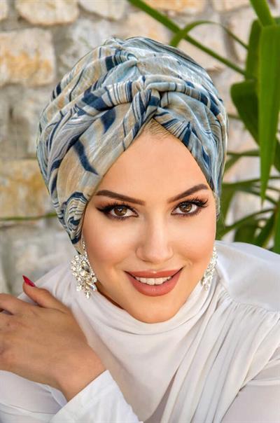 Haki Siyah Geometrik Desenli Burgu Bone