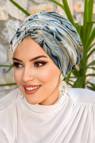 Haki Siyah Geometrik Desenli Burgu Bone