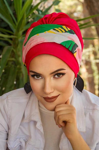 Kırmızı Renkli Bantlı Hazır Bone