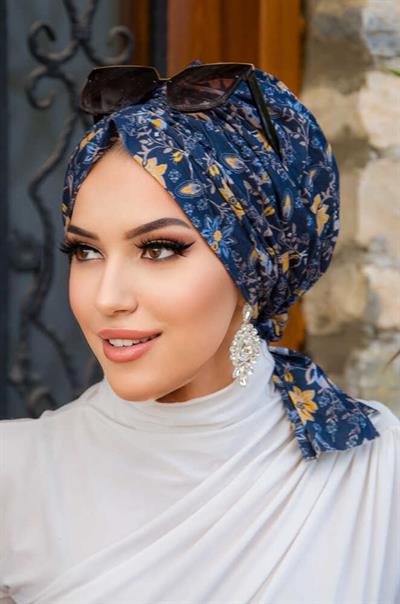 Lacivert Vizon Penye Tokalı Bone