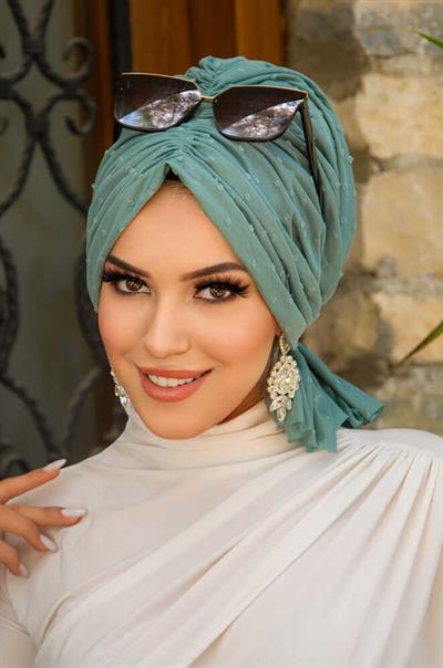 Mint Ponpon Tokalı Bone