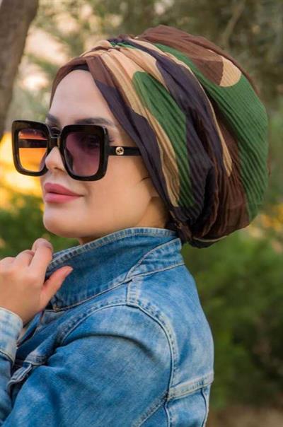 OUTLET- Kamuflaj Desen Piliseli Tokalı Bone