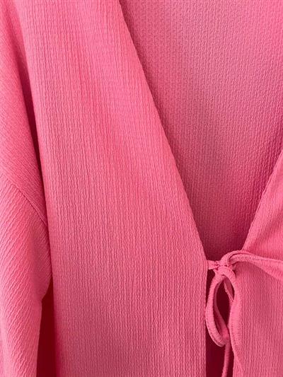Pembe Önü Bağlamalı Kimono Tunik