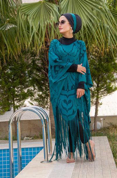 Petrol Mavi   Tesettür Pareo - 20102