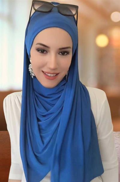 Petrol Mavi Kelebek Bone Şal