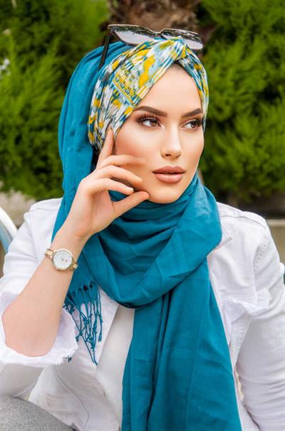 Petrol Yeşili Burgu Hazır Şal