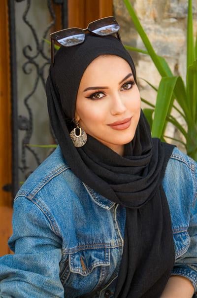 Siyah Kelebek Bone Şal