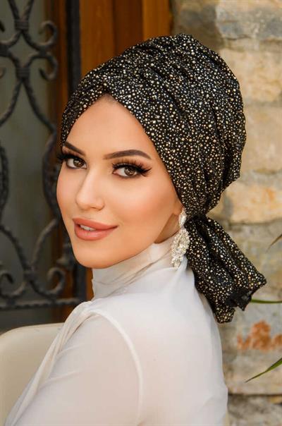 Siyah Gold Hazır Tokalı Bone