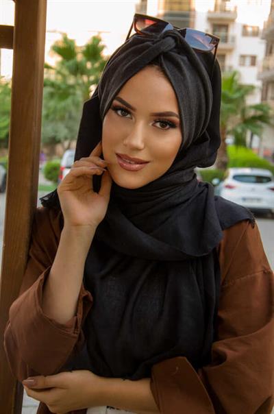 Siyah Kırçıllı Gri Burgu Hazır Şal