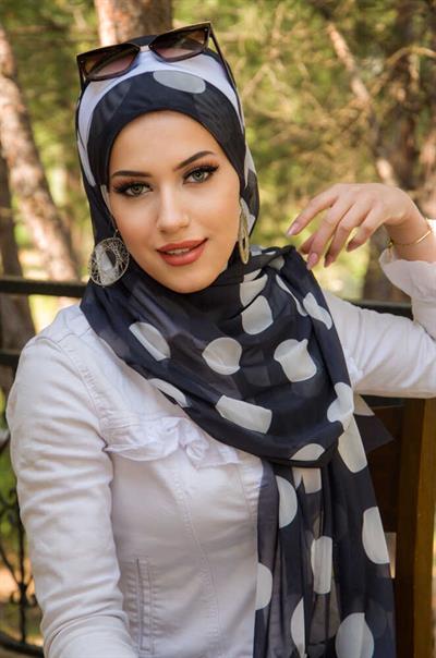 Siyah Puanlı Biritli Hazır Şal - 50200