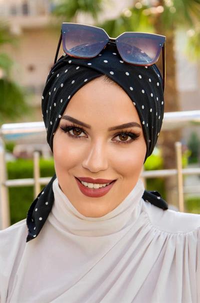 Siyah Puanlı Çapraz Bantlı Deniz - Havuz Bonesi