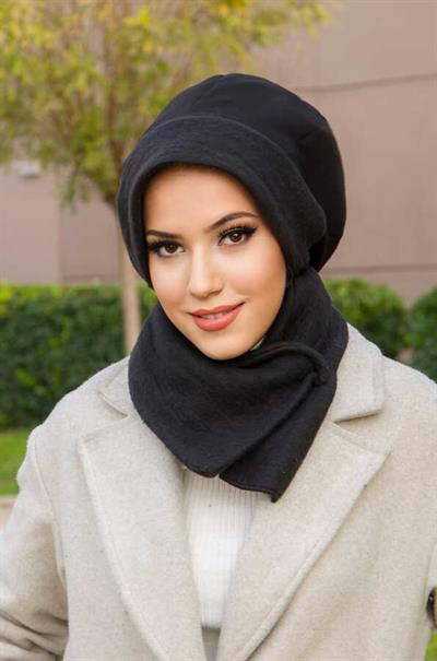 Siyah Şardonlu Tesettür Bere Ve Etol Takım