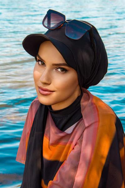 Siyah Siperli Bone Şal