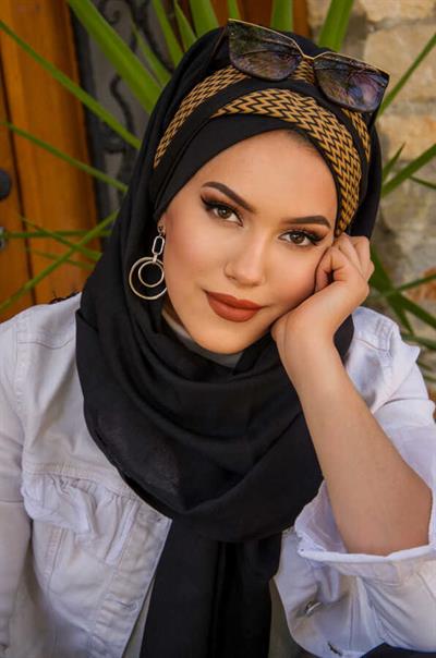 Siyah Taba   Drapeli Hazır Şal - 50501
