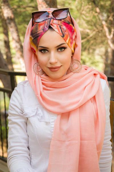 Somon Batik Desen Burgu Hazır  Şal