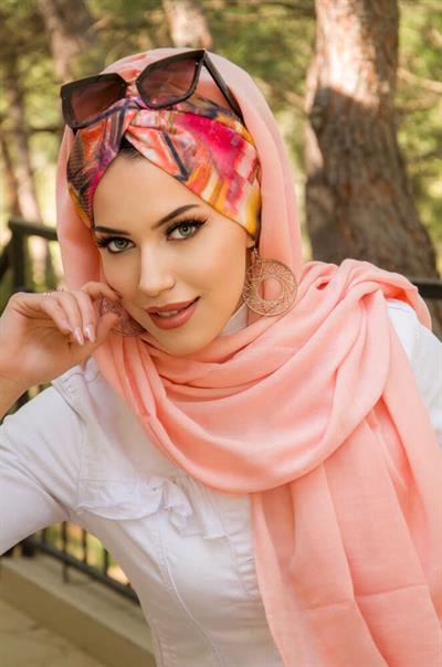 Somon Batik Desen Burgu Hazır  Şal