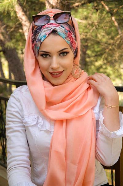 Somon Çiçek Desen Hazır Şal