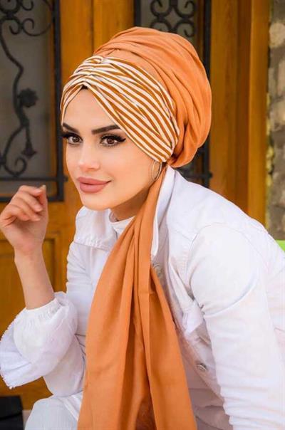 Taba Çizgi Desen Hazır Şal