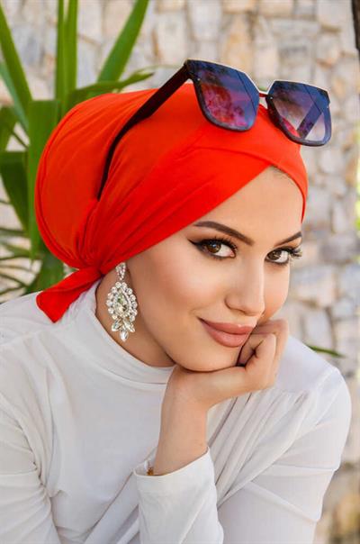 Turuncu Çapraz Bone - Deniz - Havuz Bonesi