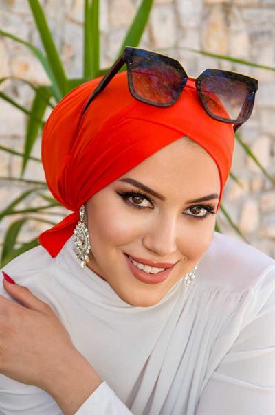 Turuncu Çapraz Bone - Deniz - Havuz Bonesi