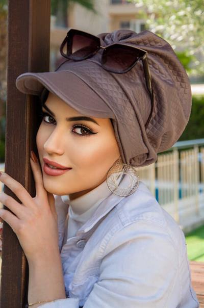 Vizon Kapitone Tesettür Şapka Bone