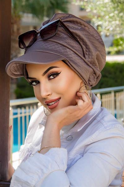 Vizon Kapitone Tesettür Şapka Bone