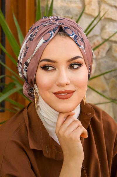 Vizon Lacivert Desenli Tokalı Bone