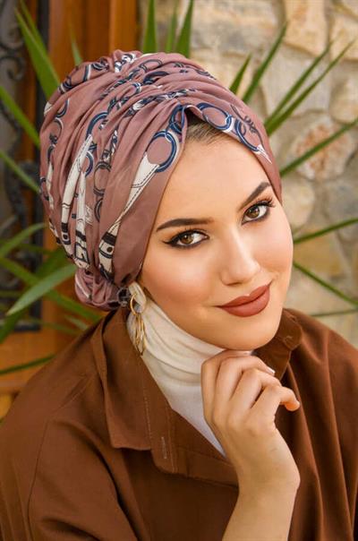 Vizon Lacivert Desenli Tokalı Bone