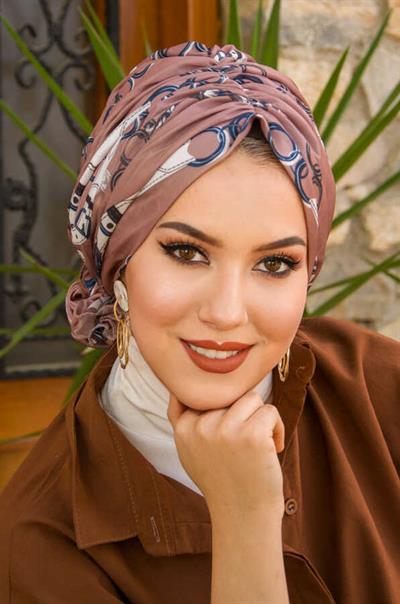 Vizon Lacivert Desenli Tokalı Bone