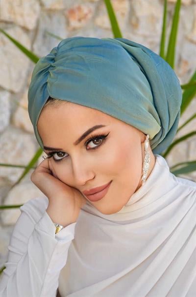 Yeşil Gold Janjan Şifon Tokalı Bone