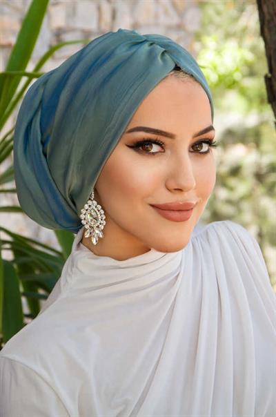 Yeşil Gold Janjan Şifon Tokalı Bone