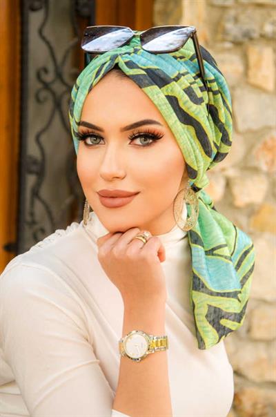 Yeşil Tonlamalı Tokalı Bone