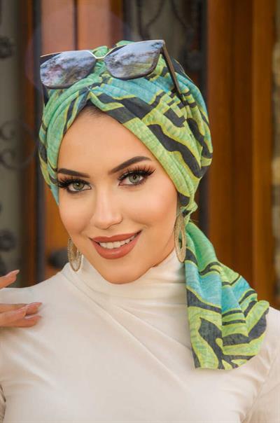 Yeşil Tonlamalı Tokalı Bone