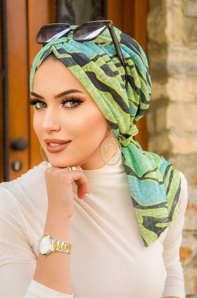 Yeşil Tonlamalı Tokalı Bone