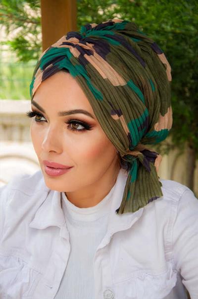 Zümrüt Kamuflaj Piliseli Tokalı Bone