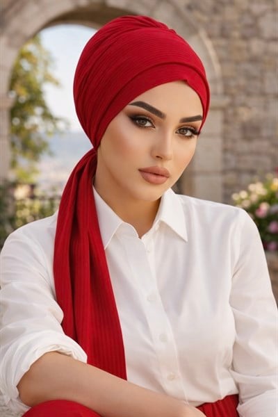 Açık Bordo Atkılı Bone