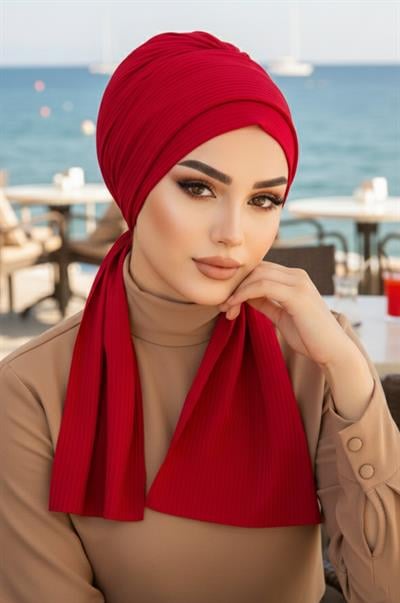 Açık Bordo Atkılı Bone