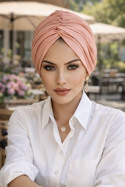 Açık Pudra Hazır Burgu Düğüm Bone