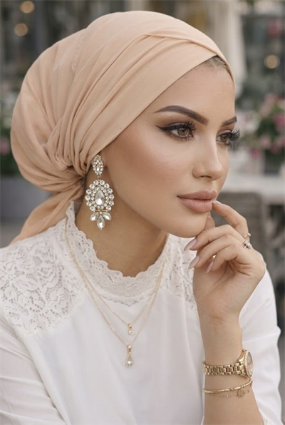 Açık Somon Çapraz Bantlı Bone