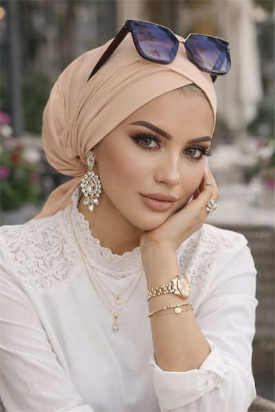 Açık Somon Çapraz Bantlı Bone