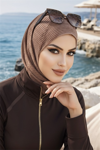 Bakır Çizgili Yüzücü Bonesi - Sporcu Bonesi