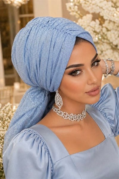 Bebe Mavi Işıltılı Abiye Tokalı Bone