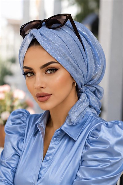 Bebe Mavi Işıltılı Abiye Tokalı Bone