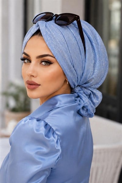 Bebe Mavi Işıltılı Abiye Tokalı Bone