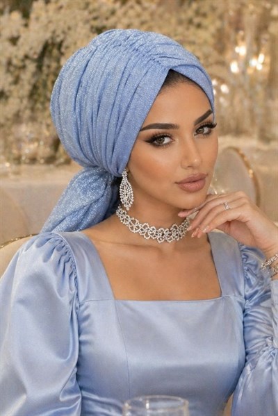 Bebe Mavi Işıltılı Abiye Tokalı Bone