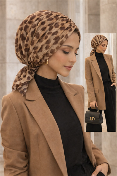 Bej Leopar Tokalı Bone