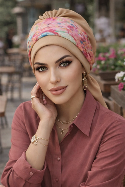 Bej Rengi Batik Desen Bantlı Bone