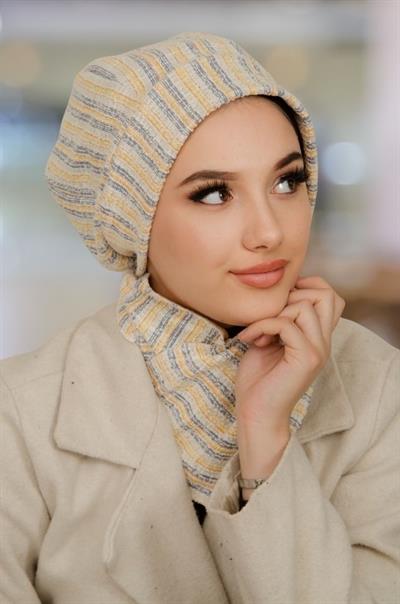 Kemik Çizgili Tesettür Bere Ve Etol Takım